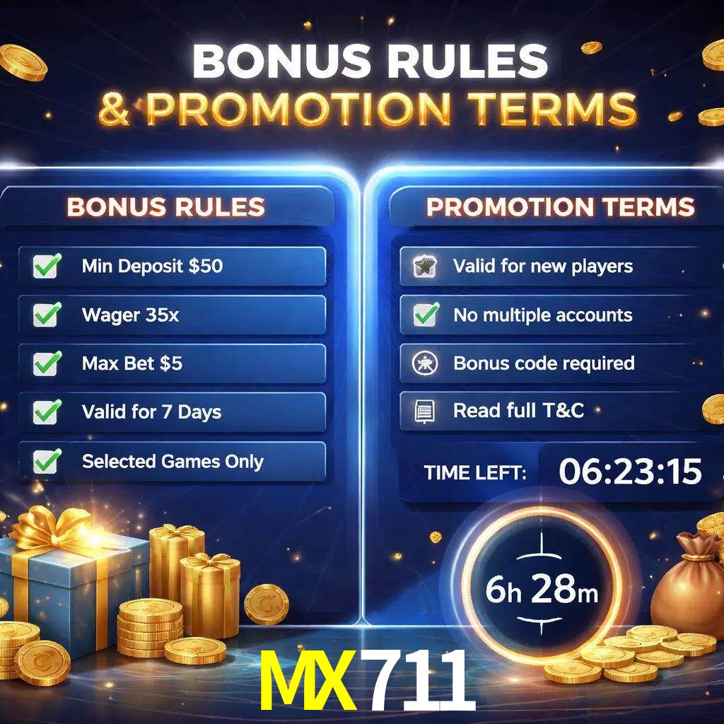 Reglas de promoción MX711 y condiciones de bonos explicadas visualmente
