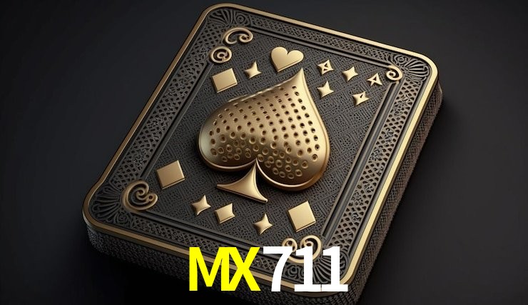 Una escena digital vívida inspirada en casino con MX711 mostrado prominentemente, luces brillantes, fichas, cartas y acentos dorados.